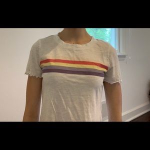 Lettuce Cropped Shirt, With Rainbow Stripe